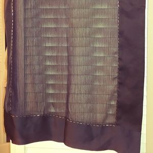 67" Sheer Polyester Long Scarf Dark Blue